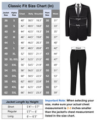 P&L Men's Suits 2-Piece Classic Fit 2 Button Office Dress Suit