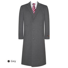 P&L Men's Wool Single Breasted Mid Length Overcoat Top Coat