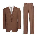 Men's 3-Piece Classic Fit Suit Set Solid Jacket Vest Pant Office Dress Suit