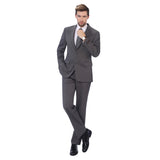 Men's Classic Fit 2 Piece Premium Wool Blend Business Solid Suit