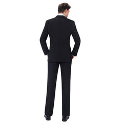 Men's Classic Fit 2 Piece Premium Wool Blend Business Solid Suit