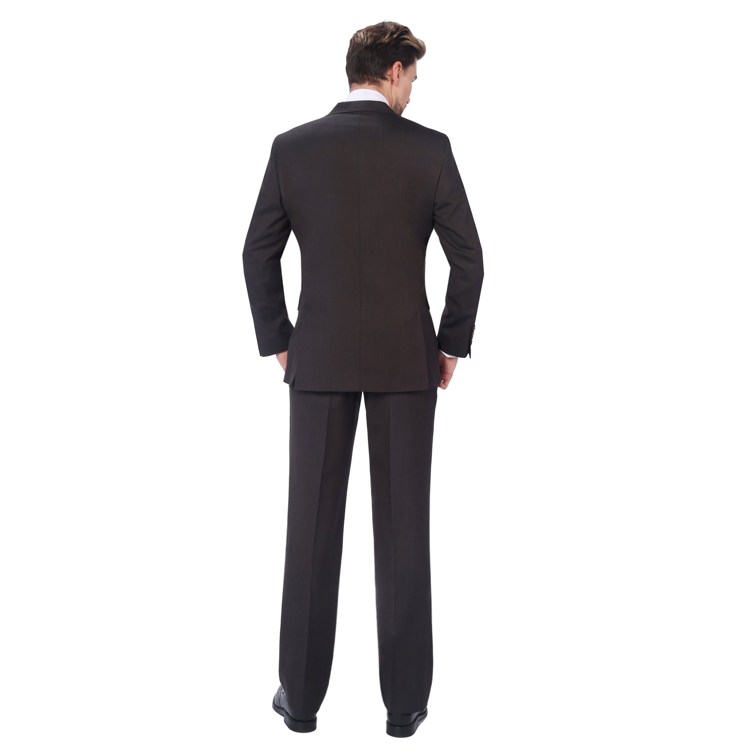 P&L Men's 2-Piece Classic Fit Wool Blend Suit Jacket & Pants Set