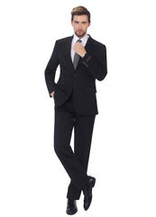 Men's Stylish Wool Blend 2-Piece Classic Fit Business Formal Suits