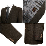Men's Wool Blend Blazer Jacket Classic Fit Suit Notch Lapel 2 Button
