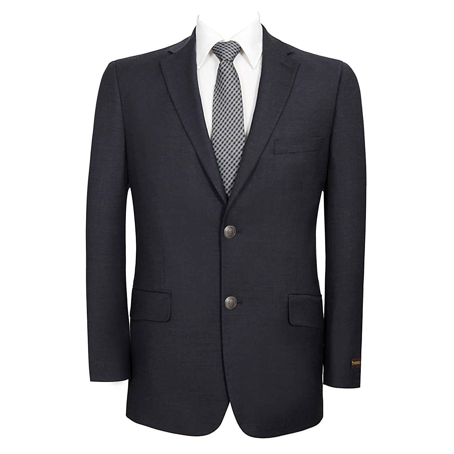 Men's Classic Fit 2 Button Wool and Polyester Blend Suit Jacket