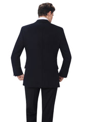 Men's Casual Wool Blend Classic Fit Navy Suit Blazer Stretch Sport Coat