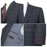 P&L Men's Blue Classic Fit Blazer Premium Stretch Suit Jacket