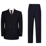 Men's Solid Color Double Breasted Suit 2-Piece Classic Fit Suit Set