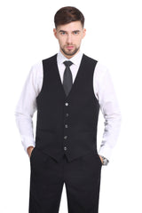 P&L Men's 3-Piece Classic Fit Dress Suits Tuxedo Blazer Jacket Tux Vest & Pants Set