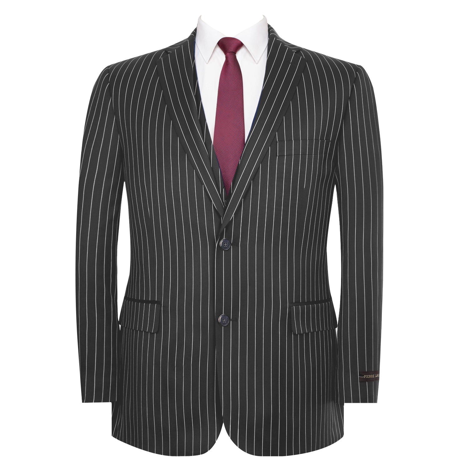 Men's Pinstripe Single Breasted 3-Piece Classic Fit Vested Suit