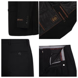 Men's Solid Color Double Breasted Suit 2-Piece Classic Fit Suit Set