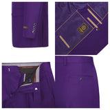 Men's Solid Color Double Breasted Suit 2-Piece Classic Fit Suit Set