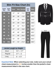 P&L Men's Suits 3-Piece Slim Fit Single Breasted Blazer Vest Pants Set