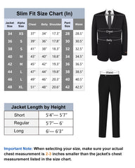 P&L Men's 2 Piece Slim Fit Suit Set