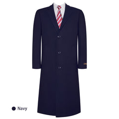 P&L Men's Wool Single Breasted Mid Length Overcoat Top Coat