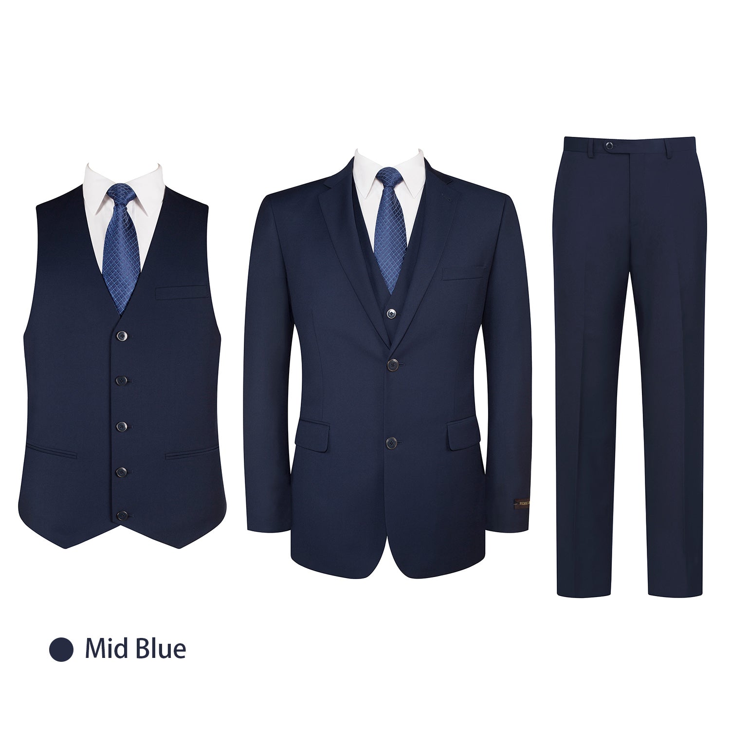 P&L Men's Suits 3-Piece Slim Fit Single Breasted Blazer Vest Pants Set